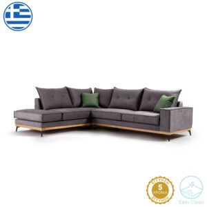 Καναπές 3θέσιος Tranquil I pakoworld ύφασμα μπουκλέ κρεμ 228x90x74εκ