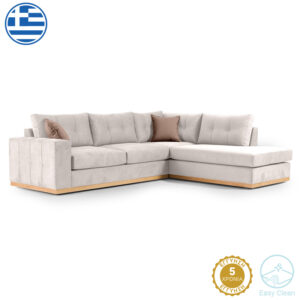Καναπές 3θέσιος Tranquil I pakoworld ύφασμα μπουκλέ κρεμ 228x90x74εκ