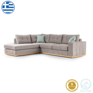 Καναπές 3θέσιος Tranquil I pakoworld ύφασμα μπουκλέ κρεμ 228x90x74εκ