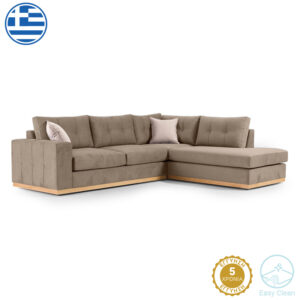 Καναπές 3θέσιος Tranquil I pakoworld ύφασμα μπουκλέ κρεμ 228x90x74εκ