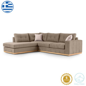 Καναπές 3θέσιος Tranquil I pakoworld ύφασμα μπουκλέ κρεμ 228x90x74εκ