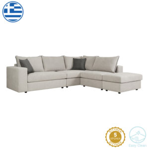 Πολυμορφικός καναπές κρεβάτι PWF-0536 pakoworld ύφασμα κρεμ 300x202x78εκ
