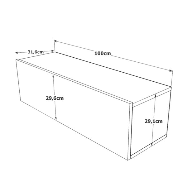 Έπιπλο τηλεόρασης επιτοίχιο Serit pakoworld λευκό-oak 100x31,5x29,5εκ