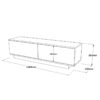 Έπιπλο τηλεόρασης Zoeva pakoworld γκρι cemento 140x35,5x38εκ