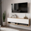 Έπιπλο τηλεόρασης επιτοίχιο Roscoe pakoworld λευκό-oak 100x31.5x29.5εκ