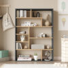 Βιβλιοθήκη Decora pakoworld σε φυσική-ανθρακί απόχρωση 90x22x123.6εκ