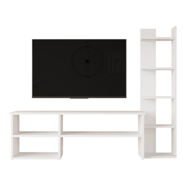 Σύνθετο σαλονιού Perla pakoworld σε λευκή απόχρωση 120x29.5x41,8εκ