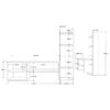 Σύνθετο σαλονιού Perla pakoworld σε λευκή απόχρωση 120x29.5x41,8εκ