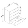 Συρταριέρα Verena pakoworld λευκό-καρυδί 80x47x92εκ