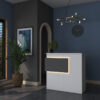 Γραφείο reception Triana pakoworld με Led σε λευκή-ανθρακί απόχρωση 110x40x110εκ
