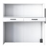 Γραφείο reception Triana pakoworld με Led σε λευκή-ανθρακί απόχρωση 110x40x110εκ
