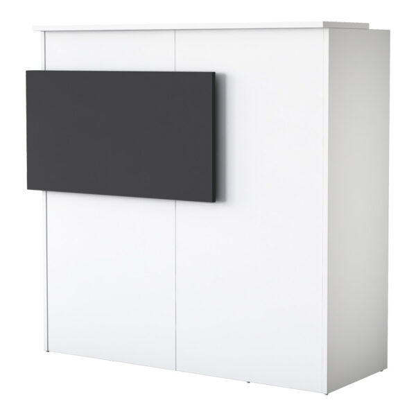 Γραφείο reception Triana pakoworld με Led σε λευκή-ανθρακί απόχρωση 110x40x110εκ