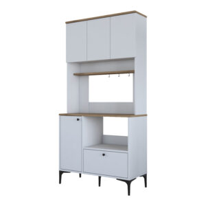 Τραπέζι Rogemi pakoworld γκρι mdf-μαύρο μέταλλο 160-200x90x75εκ