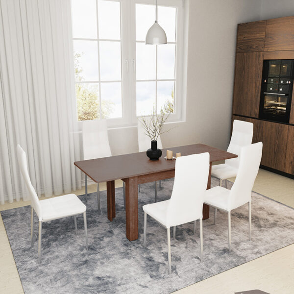 Τραπέζι Quiin pakoworld επεκτεινόμενο καρυδί 120-164x70x73.5εκ