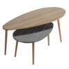 Τραπέζι σαλονιού Monty pakoworld oak-μαύρο μαρμάρου 116x46x46εκ