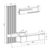 Σύνθετο σαλονιού Litende pakoworld sonoma-λευκό 249.5x42x199.5εκ