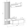 Σύνθετο σαλονιού Litende pakoworld sonoma-λευκό μελαμίνης 210x42x199.5εκ