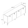 Μπουφές Jeslie pakoworld μελαμίνης oak-ανθρακί 180x40x79εκ