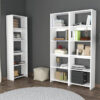 Βιβλιοθήκη Rabuku pakoworld σε λευκή απόχρωση 146x22x160εκ