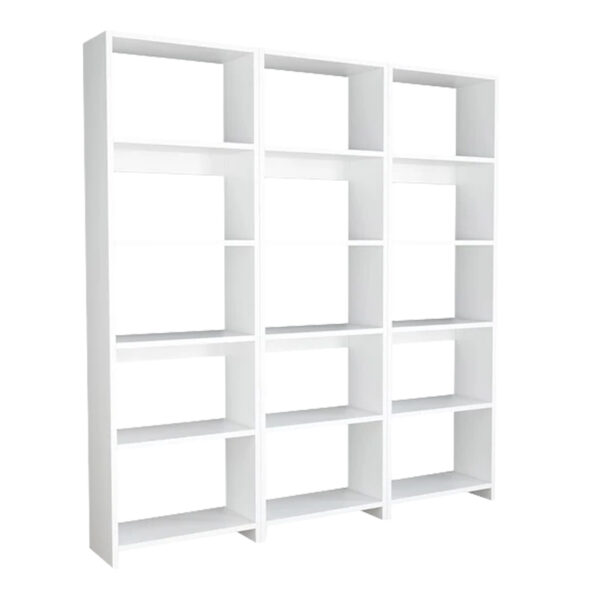Βιβλιοθήκη Rabuku pakoworld σε λευκή απόχρωση 146x22x160εκ