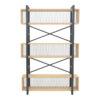 Βιβλιοθήκη Fifer pakoworld σε oak-μαύρη απόχρωση 120x28x185εκ