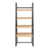 Βιβλιοθήκη Ryder pakoworld σε oak-μαύρη απόχρωση 75x36x185εκ