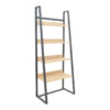Βιβλιοθήκη Ryder pakoworld σε oak-μαύρη απόχρωση 75x36x185εκ