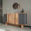 Μπουφές Aramos pakoworld σε ανθρακί - oak απόχρωση 180x45x80εκ