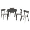 Tραπεζαρία Benson - Toto pakoworld σετ 5τμχ rustic grey - ύφασμα grey 80x80x75εκ