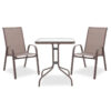Τραπεζαρία Watson-Calan σετ 3τεμ pakoworld μέταλλο-textilene καφέ 60x60x70εκ