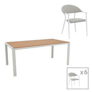 Τραπέζι Skyl pakoworld teak ξύλο σε φυσική απόχρωση 190x90x75εκ
