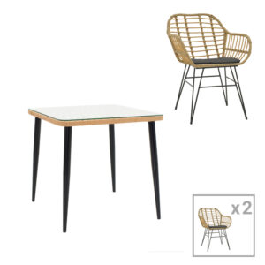 Καθρέπτης Riverine pakoworld teak ξύλο σε φυσική απόχρωση 120x80x4εκ