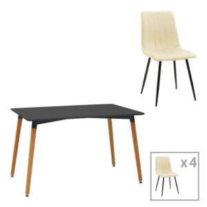 Έπιπλο τηλεόρασης Kevan pakoworld καρυδί-μαύρο πόδι 180x35x65εκ