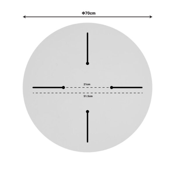 Επιφάνεια τραπεζιού Skyline pakoworld Werzalit ivory Φ70εκ πάχους 25mm
