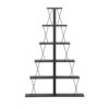 Βιβλιοθήκη mini Tars pakoworld ανθρακί-μαύρο 130x22x146εκ