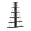 Βιβλιοθήκη mini Tars pakoworld ανθρακί-μαύρο 130x22x146εκ