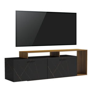 Ντουλάπι-στήλη Aurelius pakoworld ανθρακί-μόκα 29.5x29.5x183.6εκ
