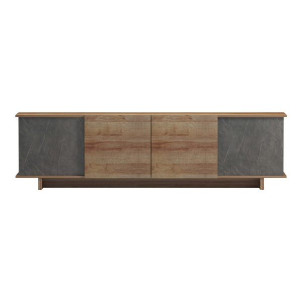 Έπιπλο τηλεόρασης Zafore  pakoworld σε oak-καφέ antique απόχρωση 180x33x50εκ