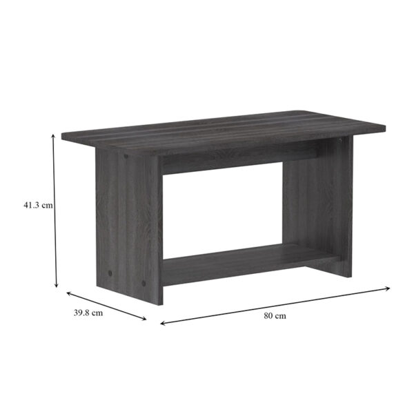 Τραπέζι Kumba pakoworld σε ανθρακί-wenge απόχρωση 80x40x42εκ