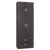 Ντουλάπα δίφυλλη και πατάρι Zelia pakoworld wenge 79x42x240εκ.