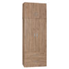 Ντουλάπα δίφυλλη και πατάρι Zelia pakoworld φυσικό 79x42x240εκ.