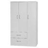 Ντουλάπα τρίφυλλη και πατάρι Zelia pakoworld λευκό 90x42x240εκ.
