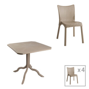 Σύνθετο σαλονιού Damon pakoworld σε λευκή απόχρωση 211.2x29.5x123.6εκ