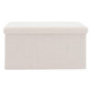 Σκαμπό-μπαούλο Forward pakoworld ύφασμα μπουκλέ ivory 76.5x38x37.5εκ