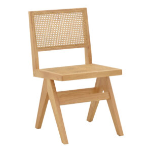 Βοηθητικό τραπέζι Moody pakoworld pe rattan σε φυσική απόχρωση Φ55x51εκ