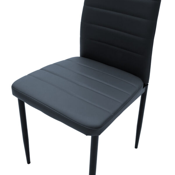 Καρέκλα Parker pakoworld PU ανθρακί-μαύρο πόδι 42x48x98εκ