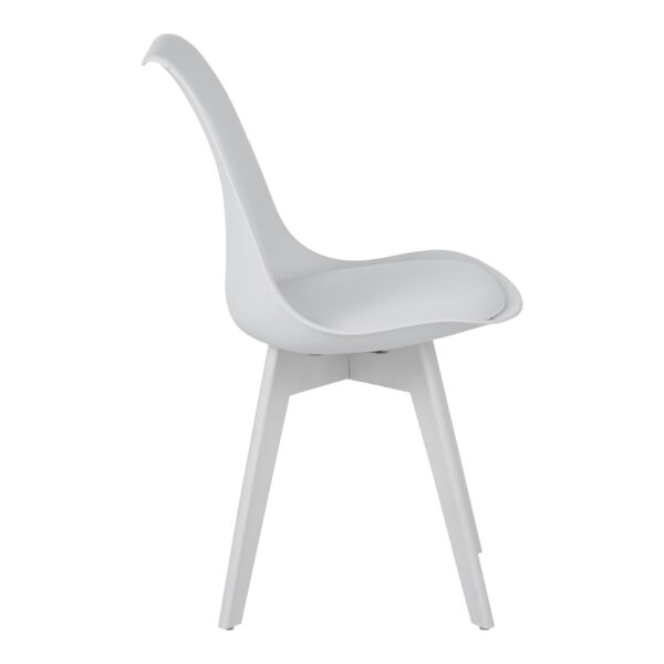 Καρέκλα Gaston I pakoworld PP-PU σε λευκή απόχρωση 48.5x53.5x81.5εκ