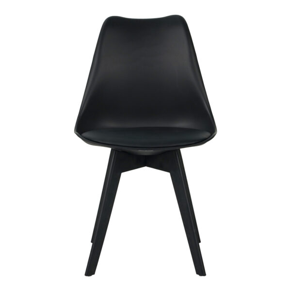 Καρέκλα Gaston I pakoworld PP-PU σε μαύρη απόχρωση 48.5x53.5x81.5εκ