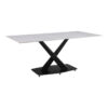 Τραπέζι Tafel pakoworld Sintered stone λευκό με μεταλλικά πόδια σε μαύρη απόχρωση 180x90x76εκ