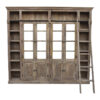 Βιβλιοθήκη Librardy Inart lime wash μασίφ mango ξύλο 247x35x220εκ